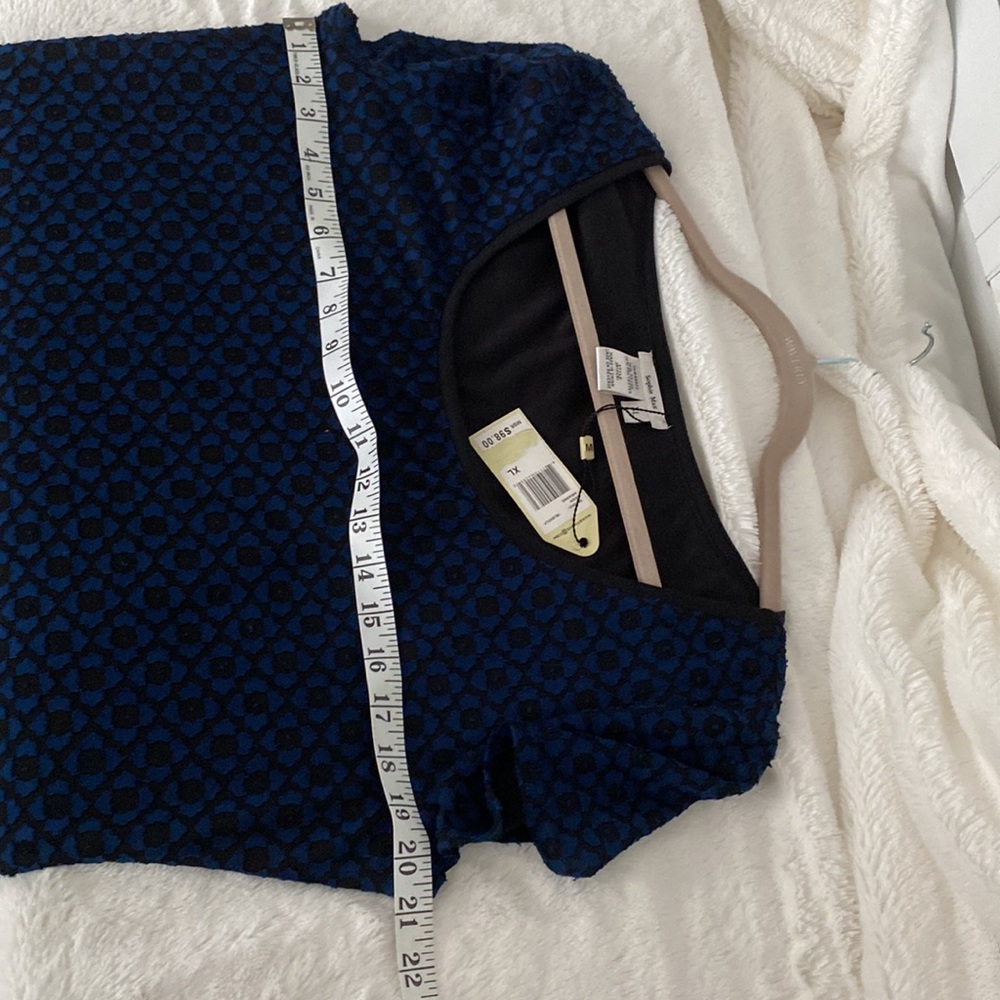 NWT Sofie Max XL Blue & Black design lined cap sleeved dress or long tunic - Picture 10 of 14